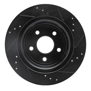 Chevrolet Cobalt Brake Rotor (1) - Rear Left - R1 Concepts - Drilled & Slotted - Black - `08-`10